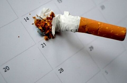 a broken cigarette and quitting smoking